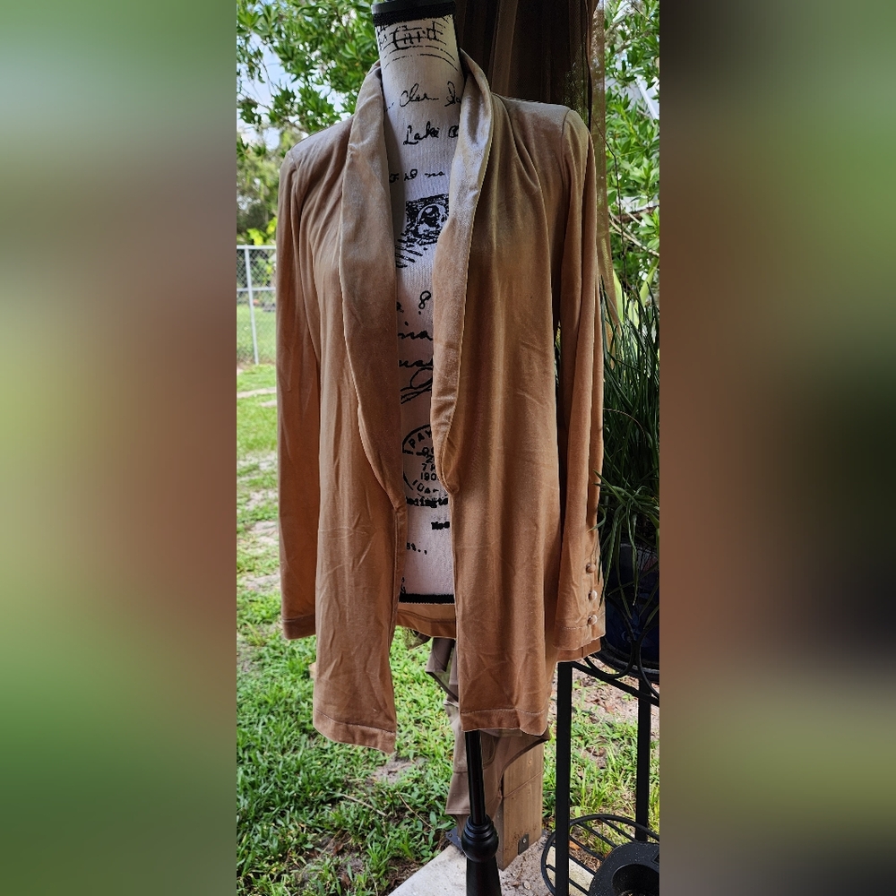 Maverick The Collection Muted Gold VeTan Cardigan Sweater Open-Front R